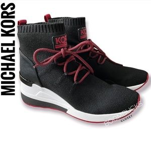 Michael Kors Skyler Lace up Bootie / Sneakers 1.5 inch Wedge Red, Black,…